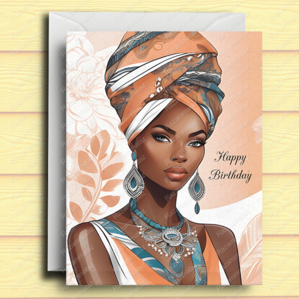 Black Woman Birthday Card K2